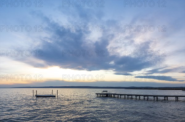 Footbridge at sunset