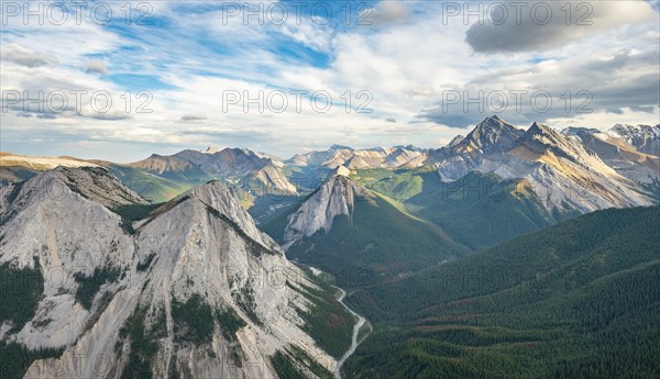 Mountain landscape with peaks