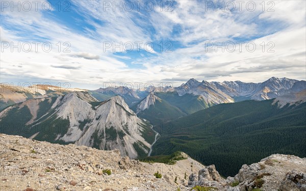 Mountain landscape with peaks