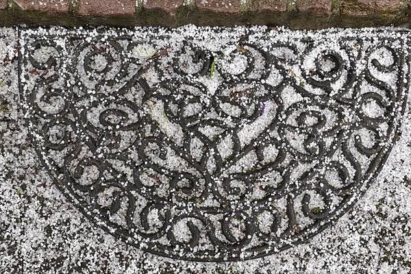 Hailstones on a doormat