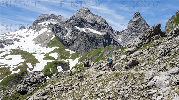 Hiker on hiking trail