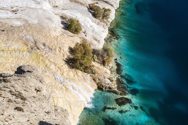 Overlook over the deep blue lakes of the Unesco National Park