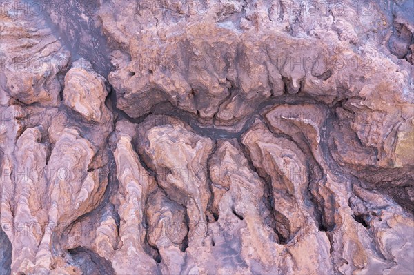 Erosion of extremely mineral-rich rock in the area of the Rio Tinto mines