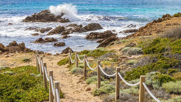 Surf on the rocky coast of Isola Maddalena