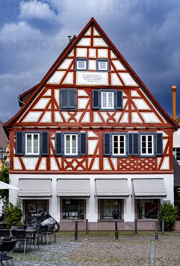 Half-timbered house on the market square of Ladenburg