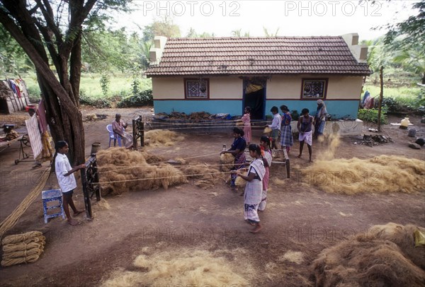 Making Coconut Ropes at Natham