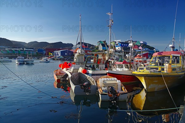 Fishing boats lying close together