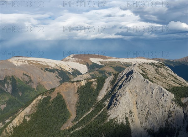 Mountainous landscape with peaks