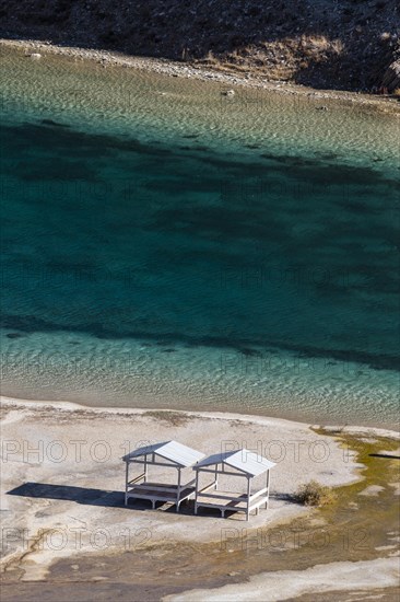 Overlook over the deep blue lakes of the Unesco National Park