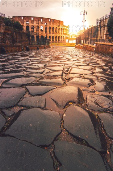 The Colosseum in the rain