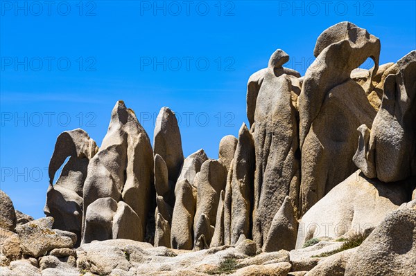 Bizarre rock formations in the Valle della Luna on the rocky coast of Capo Testa near Santa Teresa di Gallura