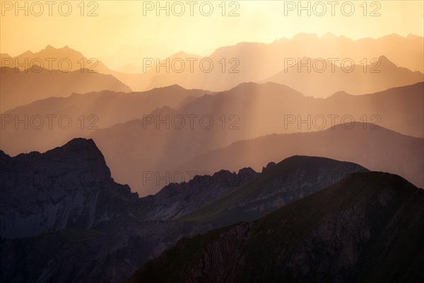 View from Brienzer Rothorn to Central Swiss Alps