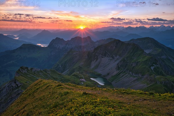 View from Brienzer Rothorn to Central Swiss Alps