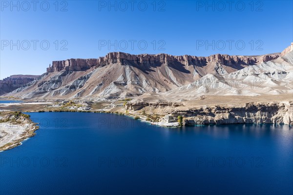 Overlook over the deep blue lakes of the Unesco National Park