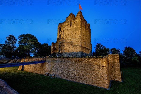 Ruin of partially restored former moated castle from the Middle Ages Altendorf Castle