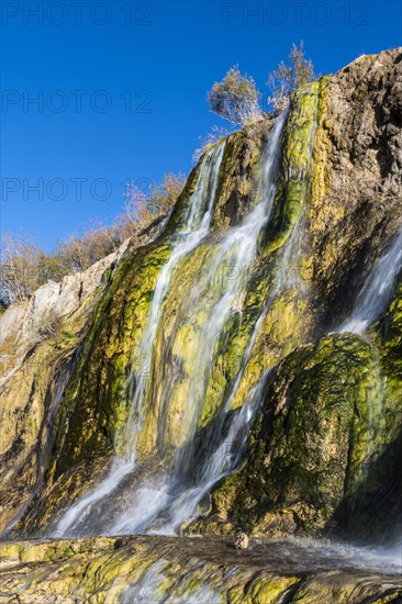 Waterfall at a overflow of the lower lake