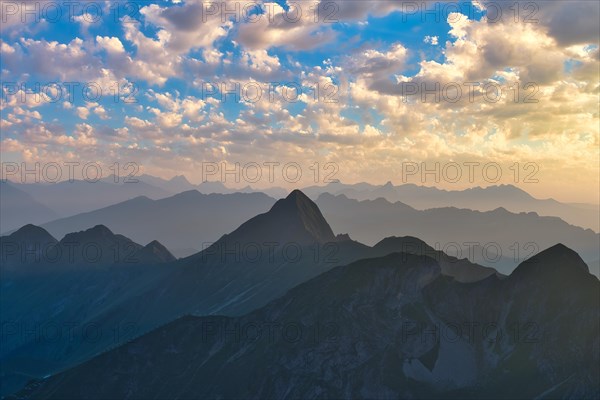 View from Brienzer Rothorn to Bernese Alps