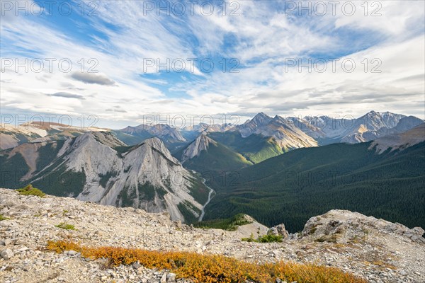 Mountain landscape with peaks