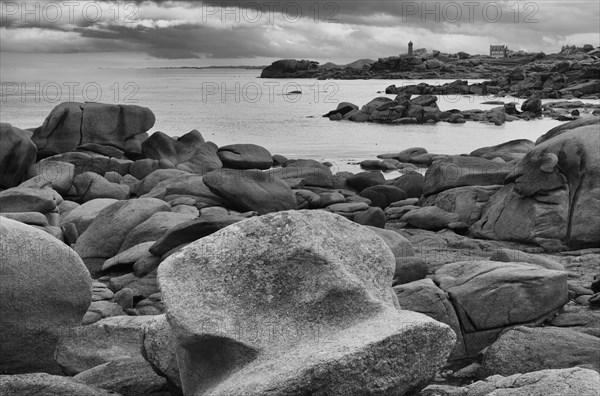 View from Ile Renote to Phare de Ploumanac'h lighthouse