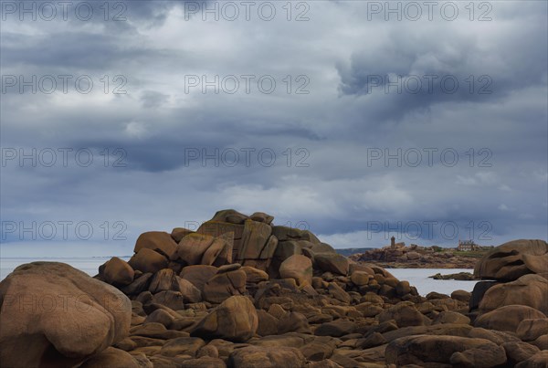 View from Ile Renote to Phare de Ploumanac'h lighthouse