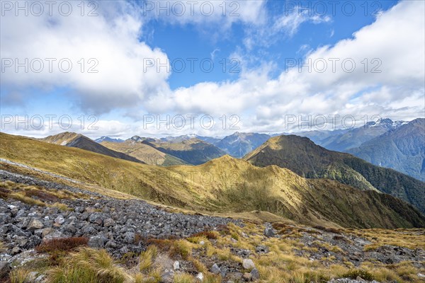 View of mountain peaks of the Murchison Mountains and Kepler Mountains