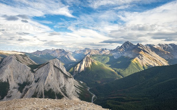 Mountain landscape with peaks