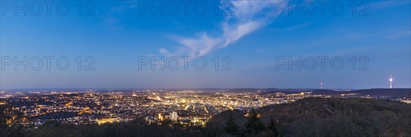 View from Birkenkopf over Stuttgart at night