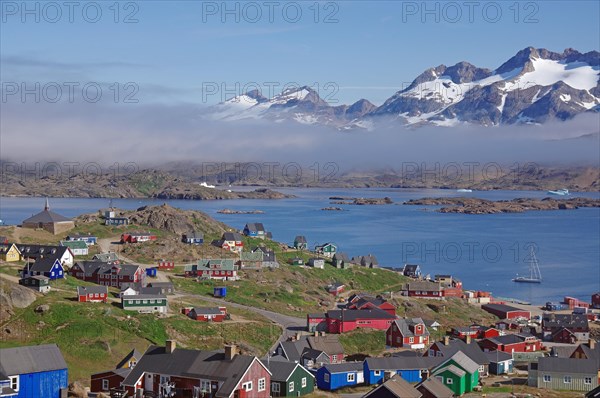 View of colourful houses