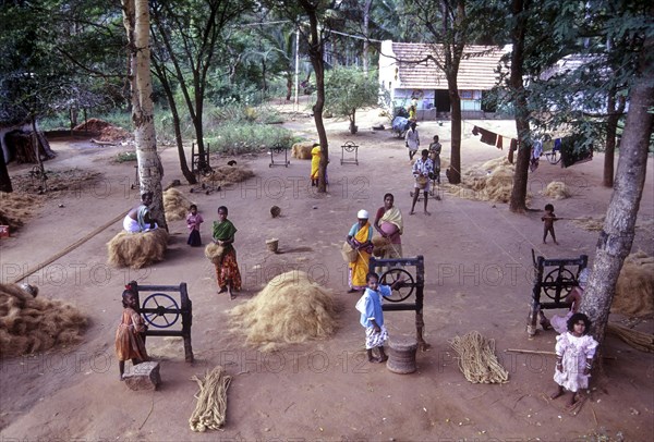 Making Coconut Ropes at Natham