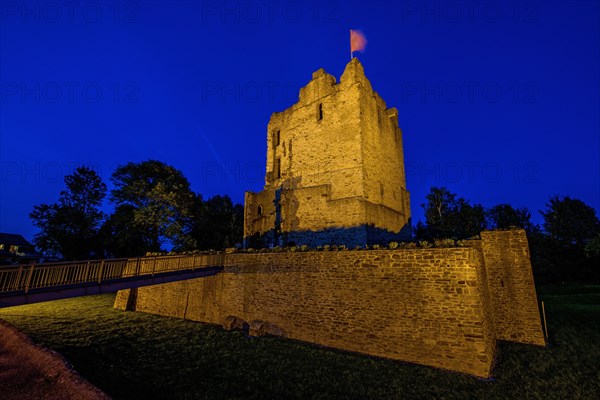 Ruin of partially restored former moated castle from the Middle Ages Altendorf Castle