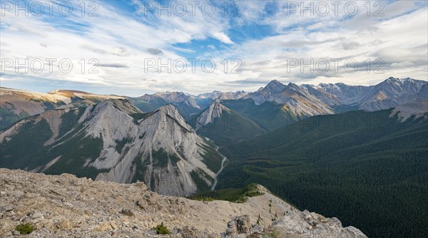 Mountain landscape with peaks