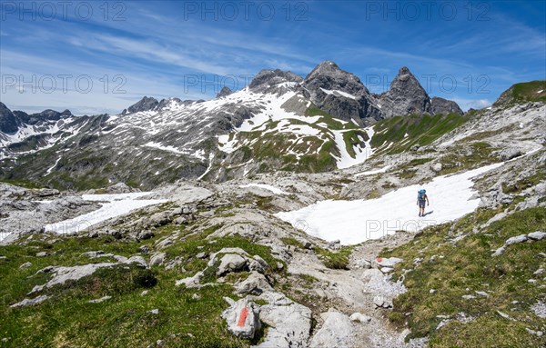 Hiker on hiking trail