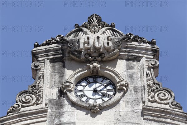 Clock on building facade