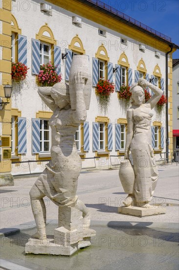 Town Hall and Fountain of the Water Bearers by Wilhelm Srb-Schlossbauer Karl-Lederer-Platz