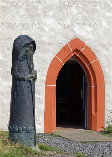 Entrance to St. Walpurgis Chapel with bronze statue of St. Walburga