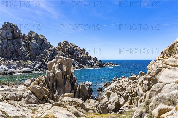 Bizarre rock formations in the Valle della Luna on the rocky coast of Capo Testa near Santa Teresa di Gallura