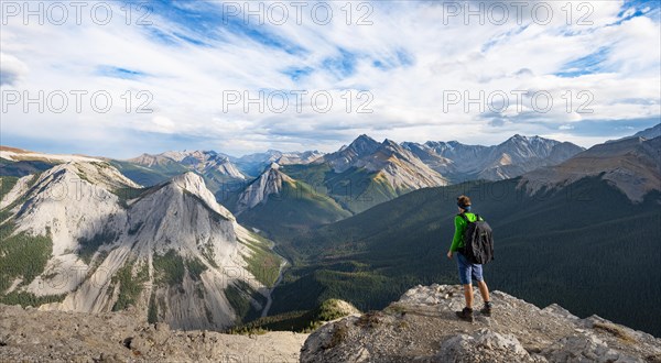 Hiker looking into the distance