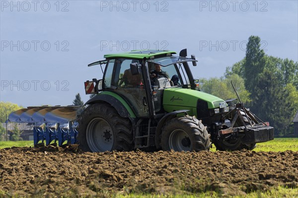 Tractor at pasting