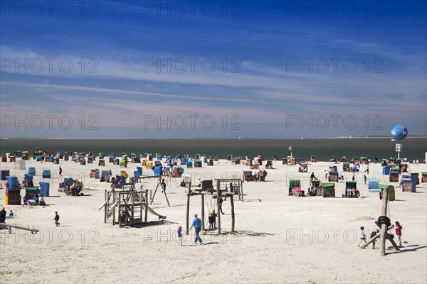 Beach chairs at the lido of Dornumersiel