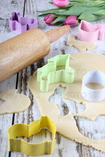 Shortcrust pastry and cookie cutters