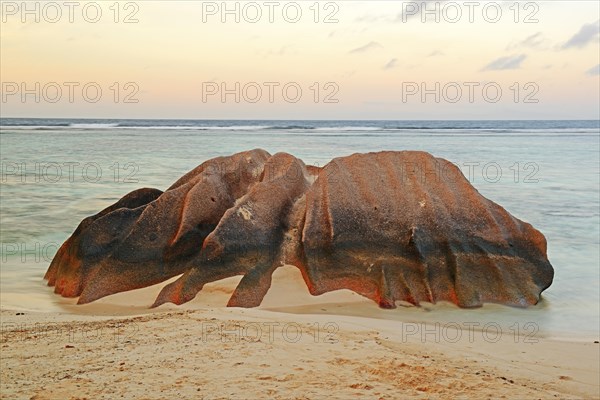 Beach and granite rocks at the dream beach Source d'Argent