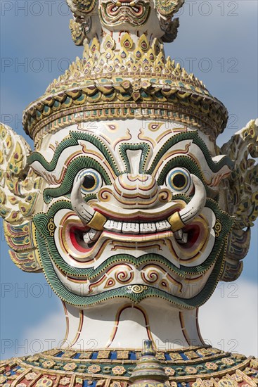 Close-up of the statue of the giant Yaksha demon