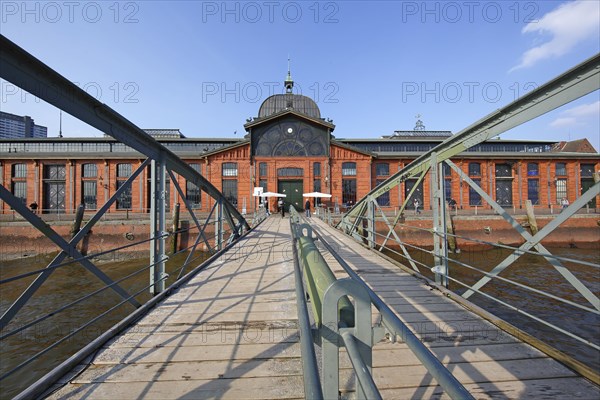 Event centre former fish auction hall on the Elbe with Altona fish market pier