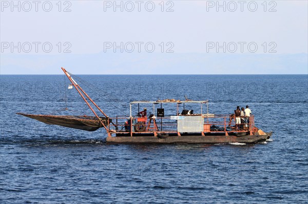 Fishing boats with nets to catch kapenta