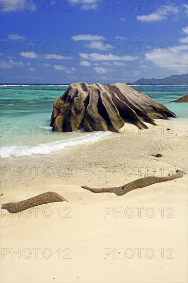 Beach and granite rocks at the dream beach Source d'Argent