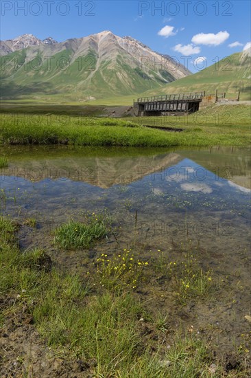 Mountains reflected in the water