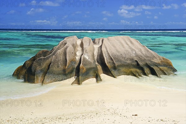 Beach and granite rocks at the dream beach Source d'Argent