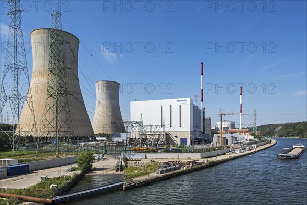 Cooling towers of the Tihange nuclear power plant along the Meuse near Huy