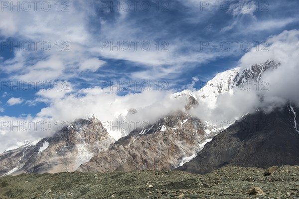 Engilchek Glacier and Khan Tengri Mountain