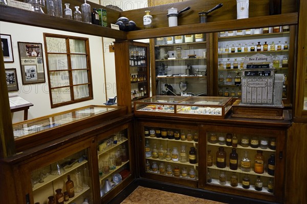 Original furnishings of the Swakopmund Eagle Pharmacy